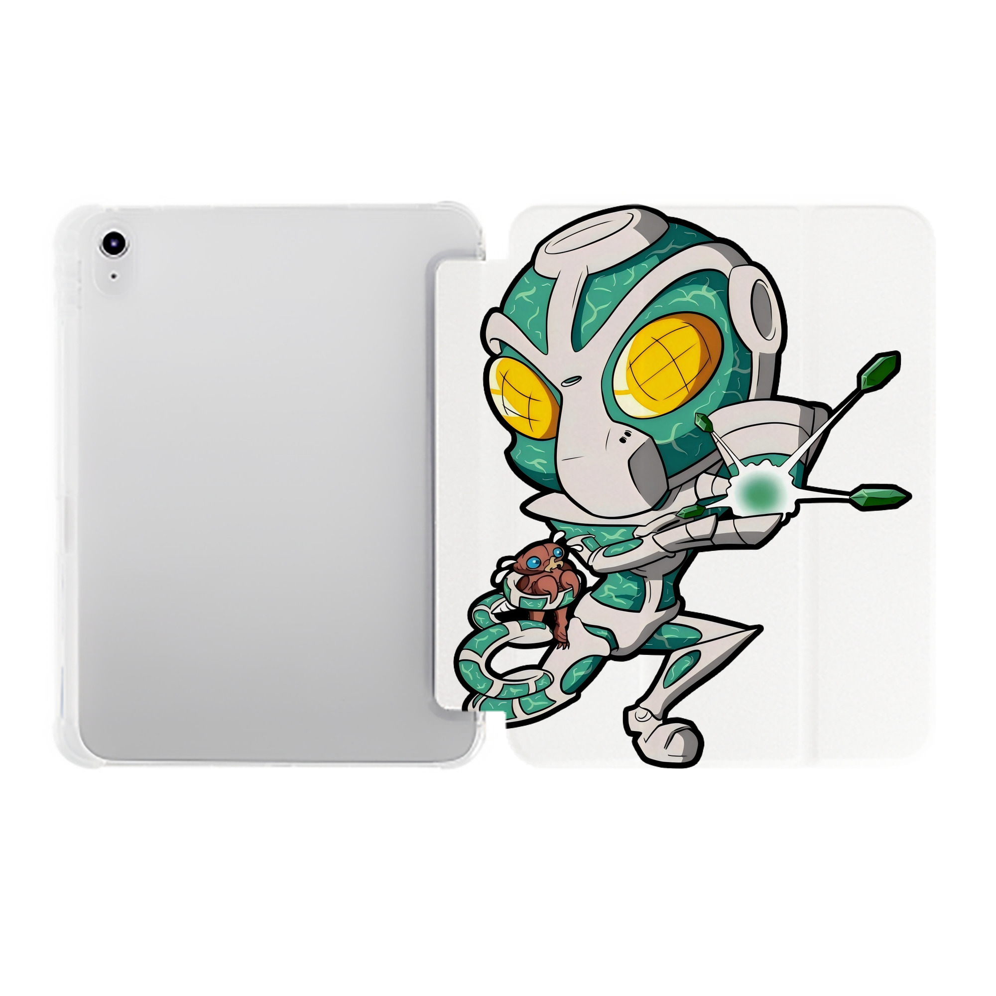 （画像用） ジョジョの奇妙な冒険 花京院 典明（かきょういん のりあき） JoJo's Bizarre Adventure Kakyoin Noriaki IPad ケース ペン収納付き 三つ折りスタンド PUレザー×シリコン 対応機種9.5/10.5/10.9インチ